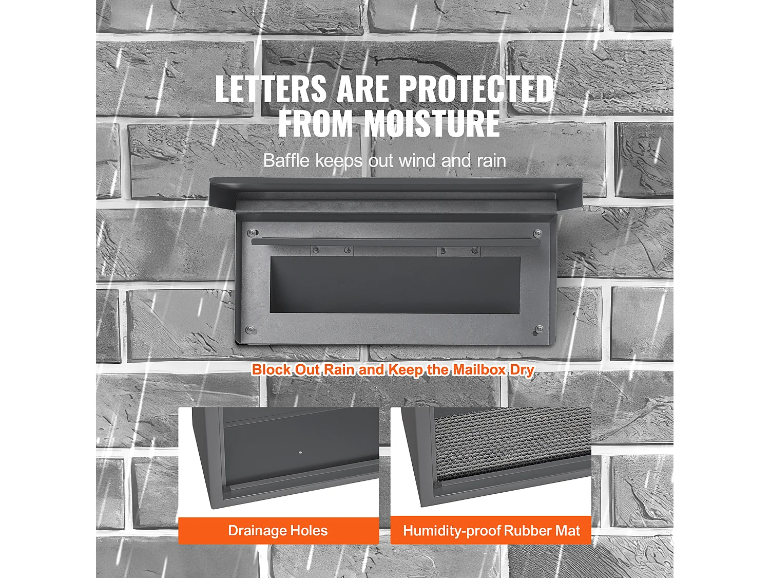 Boîte aux Lettres Murale SucceBuy Boîte aux Lettres Encastrée 320x158x430mm Gris Foncé -  Style Encastré Élégante et Fonctionnelle
