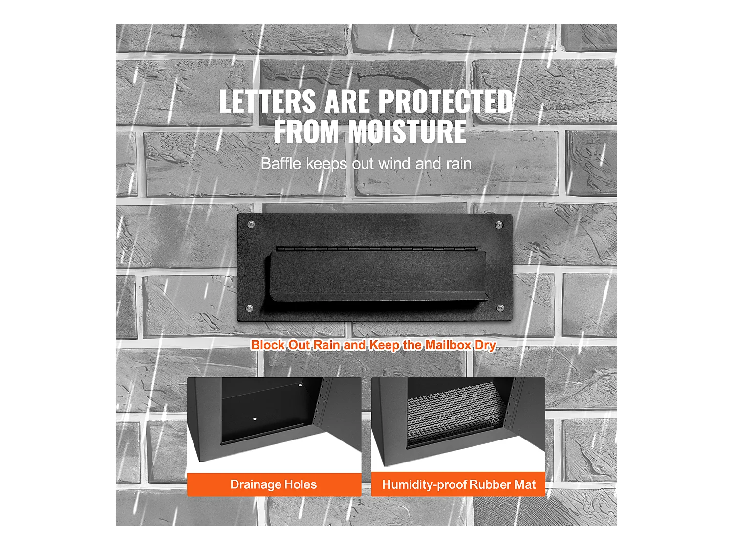 Boîte aux Lettres Murale SucceBuy - Acier Robuste, 33x18x43cm, Serrure à Combinaison, Noir - Stockage Sécurisé du Courrier