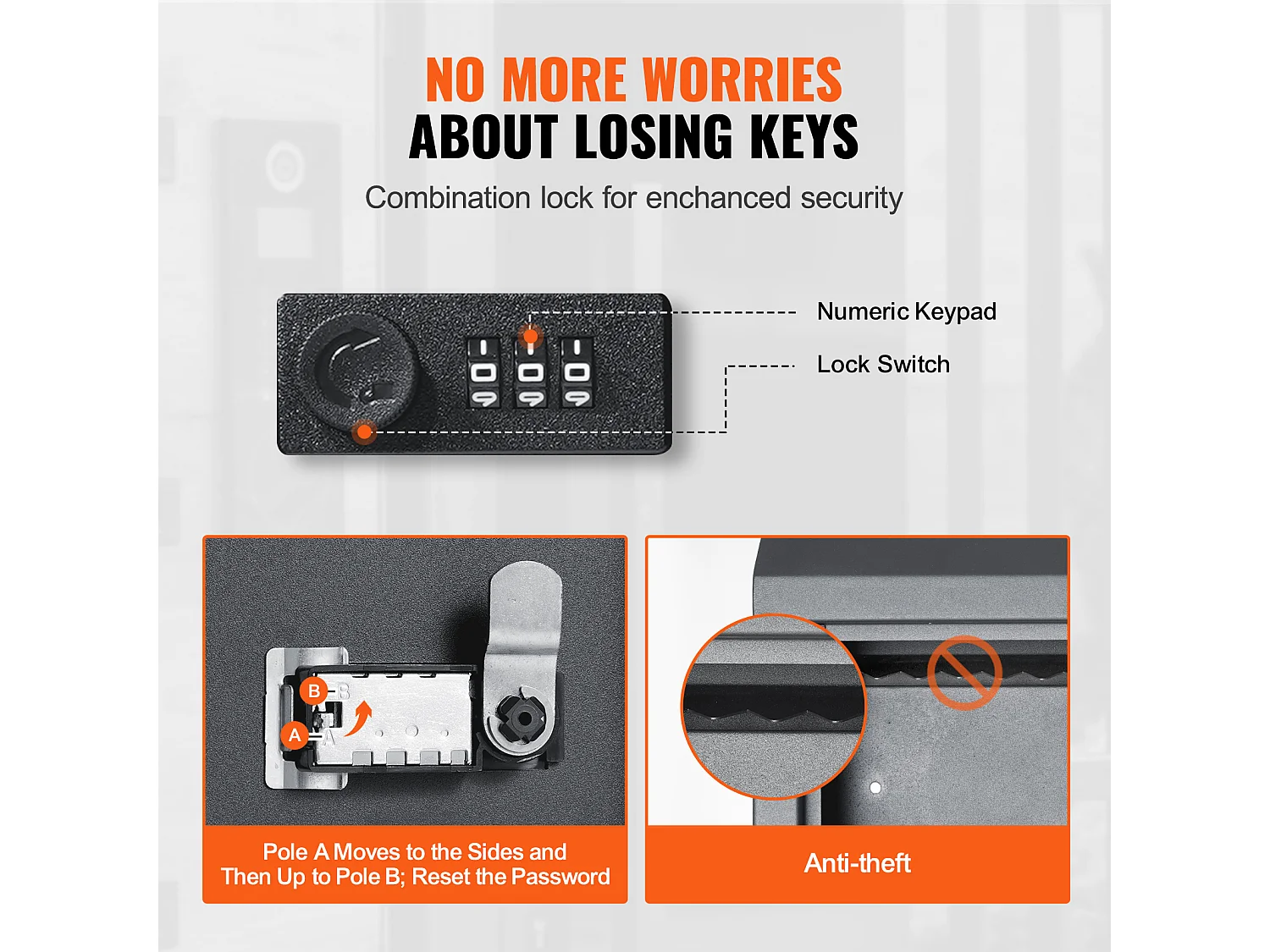 Boîte aux Lettres à Clé SucceBuy Through the Door avec Serrure à Combinaison, Gris Foncé - Stockage du Courrier Sécurisé et élégant