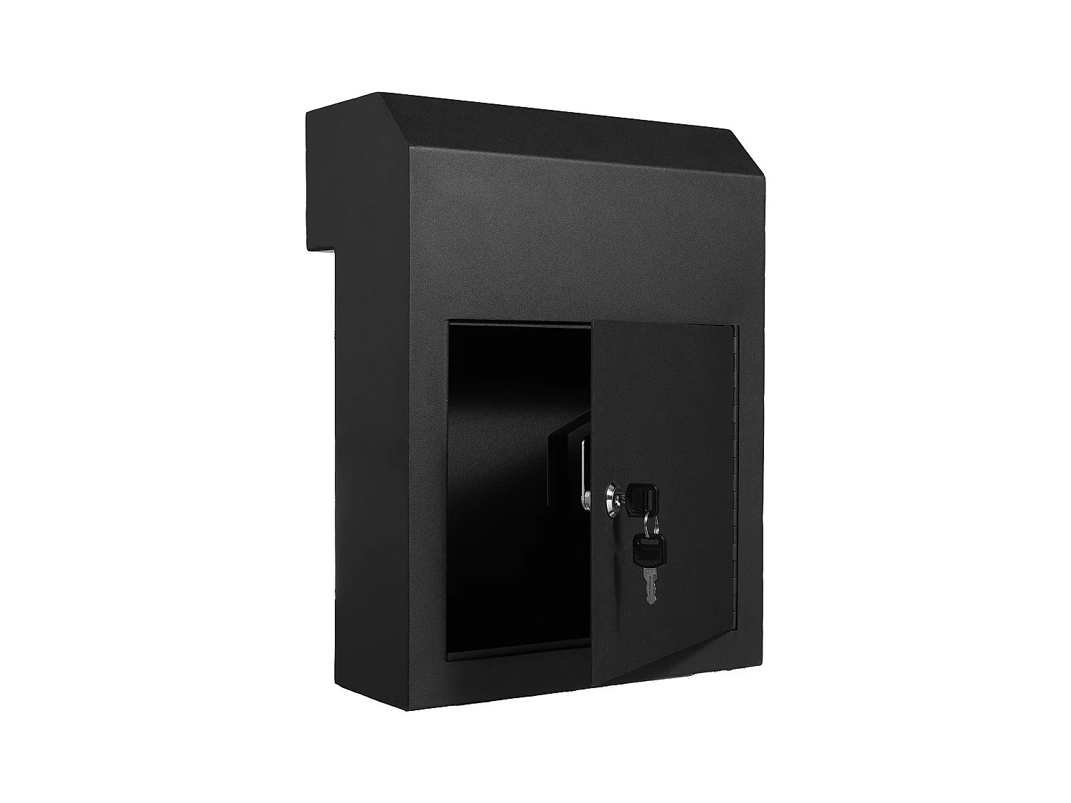 Through the Door Schlüsselkasten SucceBuy 30.5x15.2x40.6cm Briefkasten mit Schlüsselschloss, Schwarz