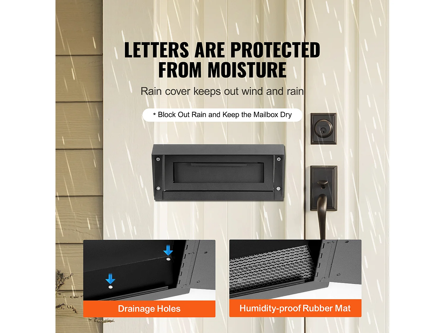 Boîte aux Lettres de Clés SucceBuy Through the Door 30.5x15.2x40.6cm Boîte aux Lettres avec Serrure à Clé, Noir