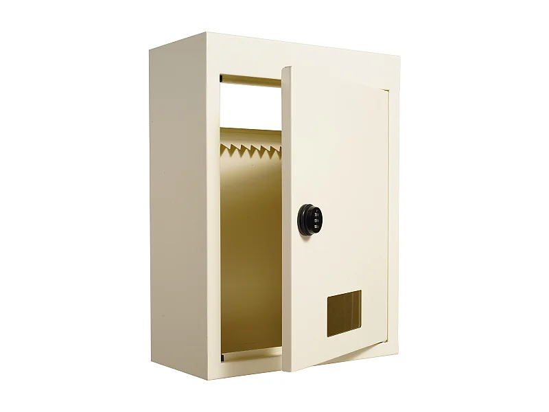 Wandbrievenbus SucceBuy 31.8 x 16 x 42.9 cm, Robuuste Stalen Brievenbus met Cijferslot, Beige – Veilige Opslag van Post