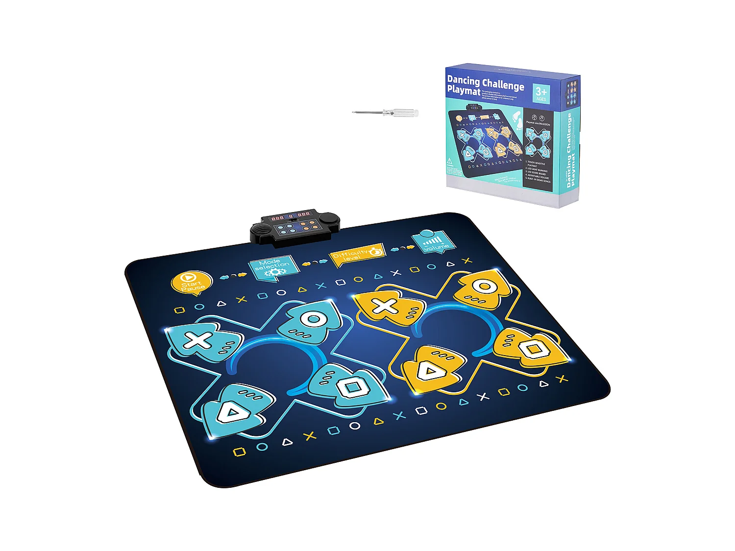 Tapis de Danse SucceBuy à 8 Boutons, Tapis de Jeu Rythmique, 8 Niveaux, Musique, 220 V, 5 W, Coloré