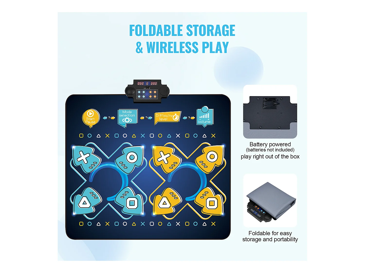 Tapis de Danse SucceBuy à 8 Boutons, Tapis de Jeu Rythmique, 8 Niveaux, Musique, 220 V, 5 W, Coloré