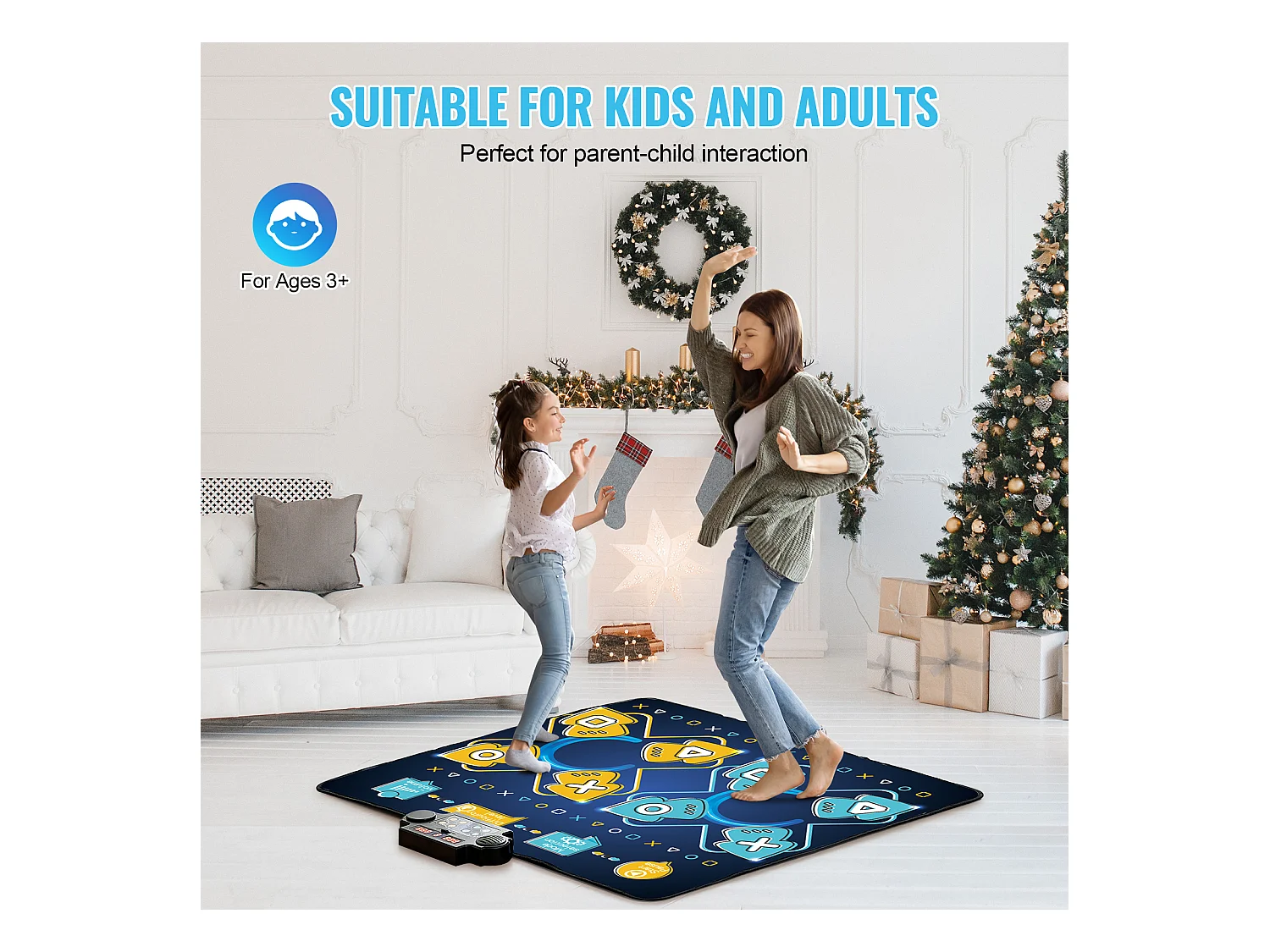 Tapis de Danse SucceBuy à 8 Boutons, Tapis de Jeu Rythmique, 8 Niveaux, Musique, 220 V, 5 W, Coloré