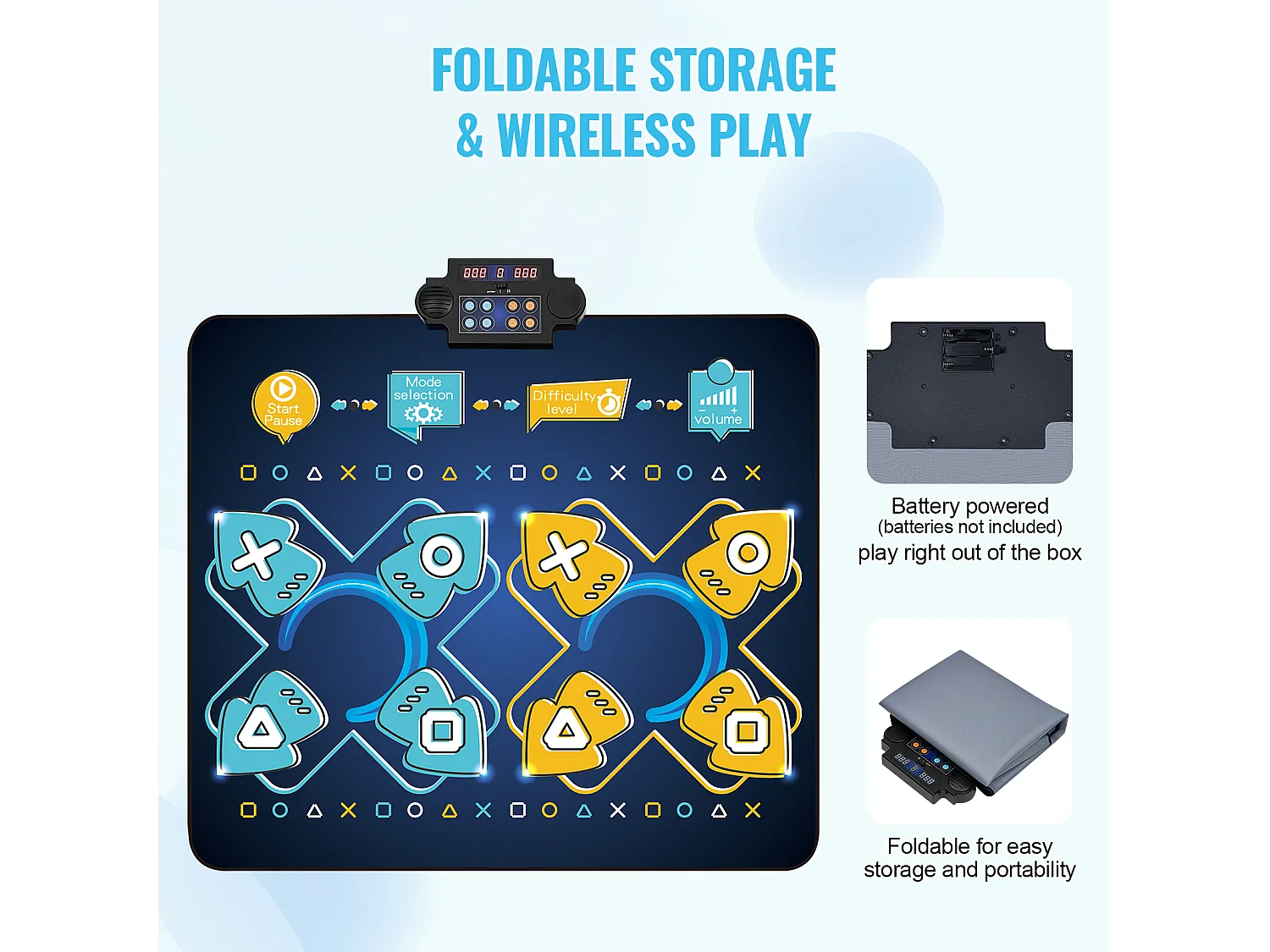 Tappeto di Danza SucceBuy a 8 Pulsanti, Tappeto per Gioco Ritmico, 8 Livelli, Musica, 220 V, 5 W, Colorato