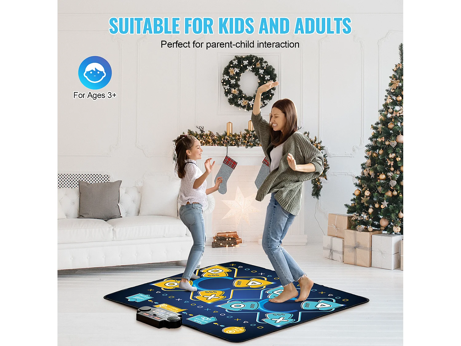 Tappeto di Danza SucceBuy a 8 Pulsanti, Tappeto per Gioco Ritmico, 8 Livelli, Musica, 220 V, 5 W, Colorato