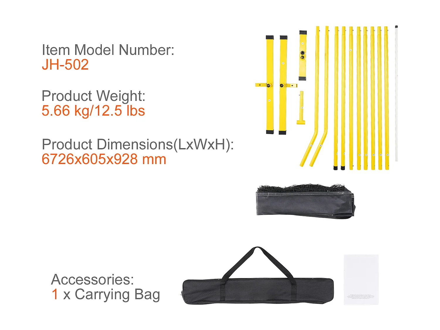 Filet de Pickleball Portable, SucceBuy Système de Filet de Pickleball Portable 670 cm, Taille Réglementaire pour Intérieur/Extérieur