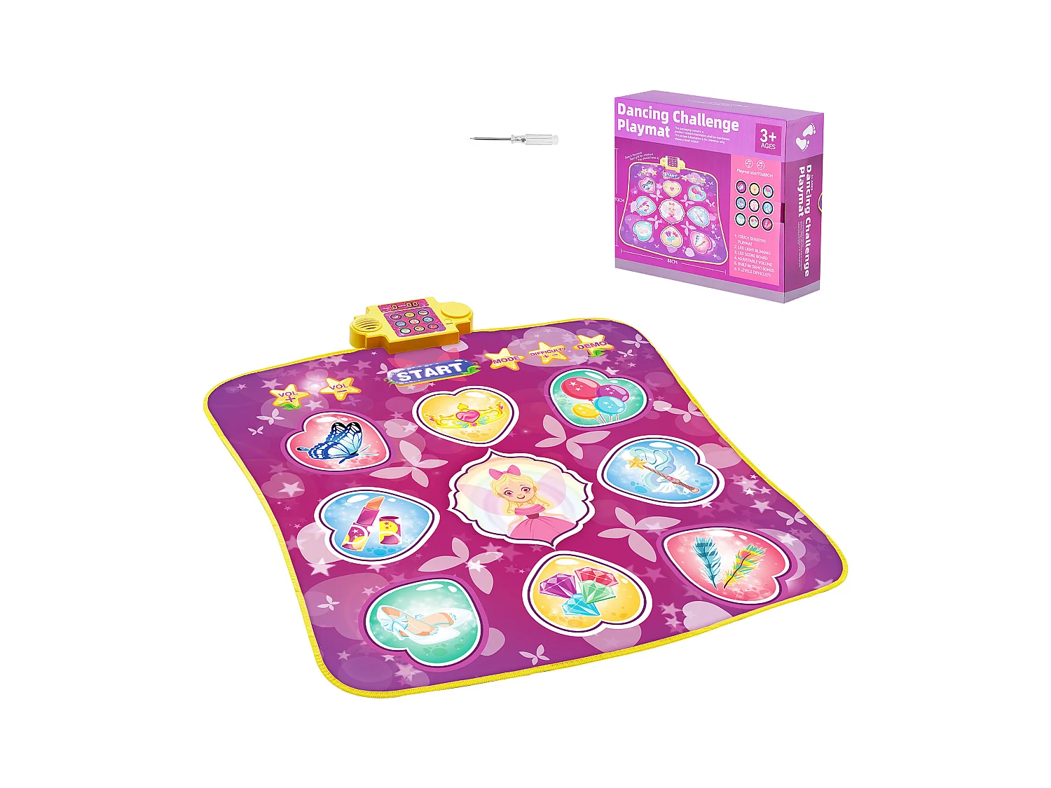 Tapis de Danse SucceBuy à 9 Boutons, Tapis de Jeu Rythmique, 3 Modes, 8 Niveaux, 220 V, Vinyle, Coloré