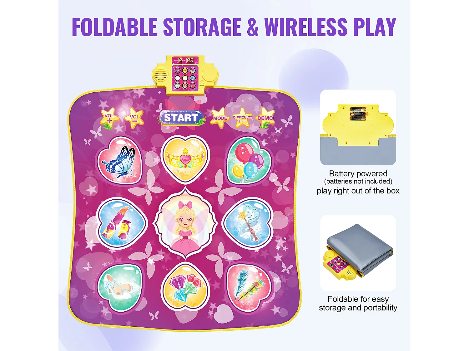 Tapis de Danse SucceBuy à 9 Boutons, Tapis de Jeu Rythmique, 3 Modes, 8 Niveaux, 220 V, Vinyle, Coloré