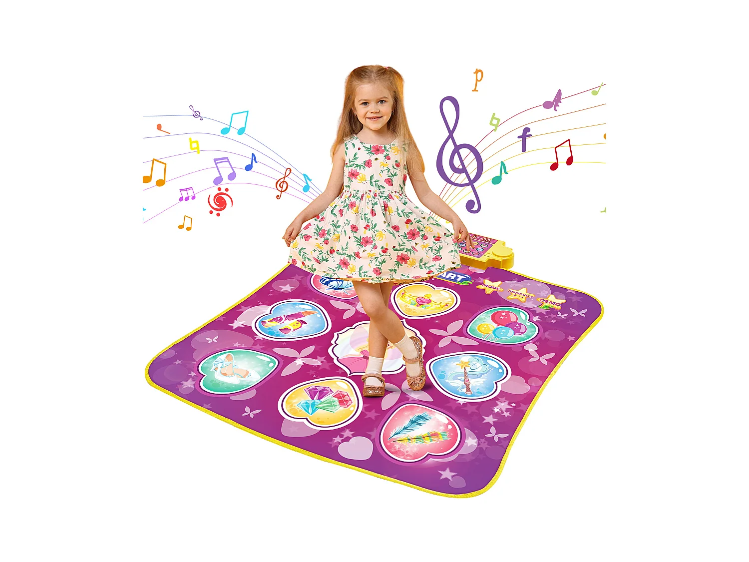 Tanzmatte SucceBuy mit 9 Tasten, Rhythmus-Spieltapete, 3 Modi, 8 Stufen, 220 V, Vinyl, Farbig