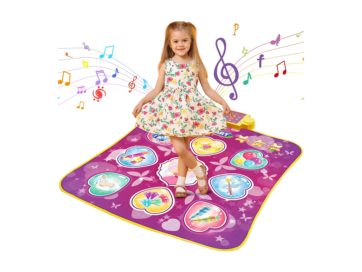Tapis de Danse SucceBuy à 9 Boutons, Tapis de Jeu Rythmique, 3 Modes, 8 Niveaux, 220 V, Vinyle, Coloré