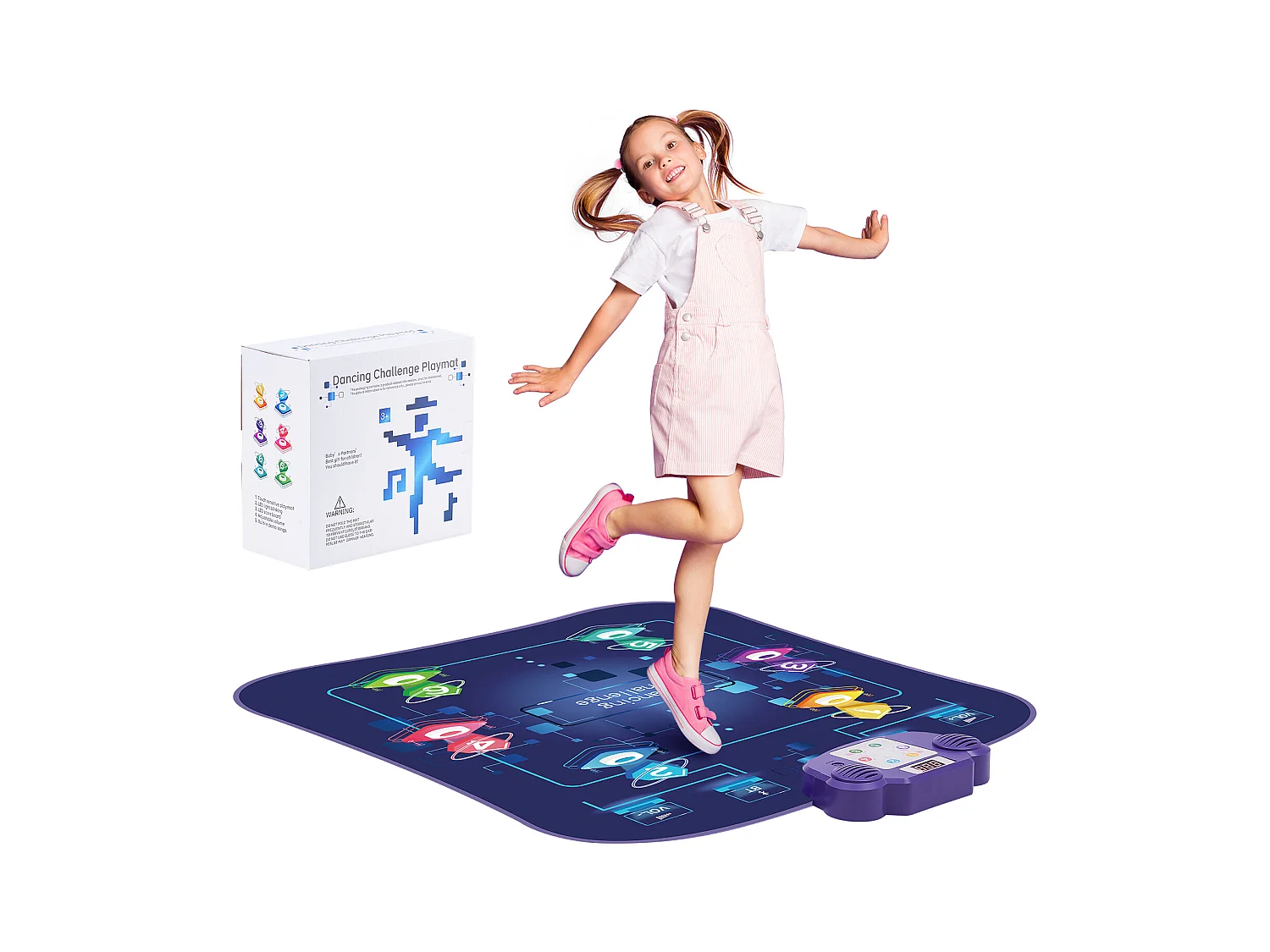 Tapis de Danse SucceBuy à 6 Boutons, Tapis de Jeu Rythmique, Bluetooth, Lumières LED, 220V, 5W, Coloré