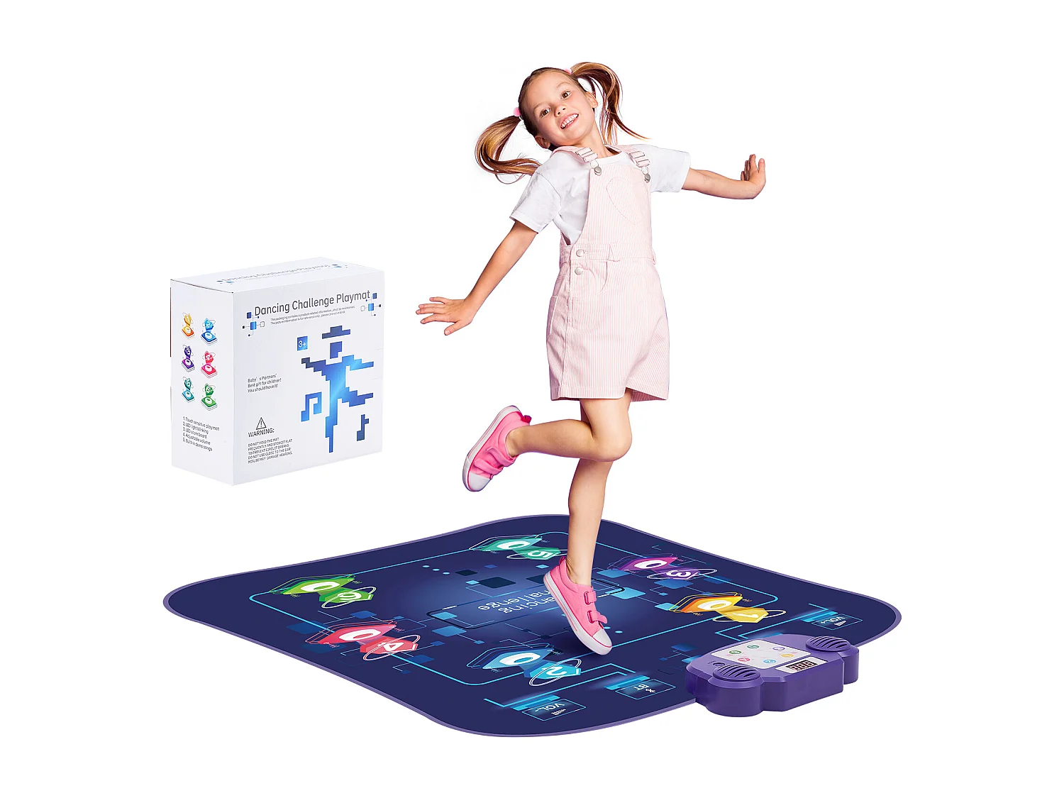 Tapis de Danse SucceBuy à 6 Boutons, Tapis de Jeu Rythmique, Bluetooth, Lumières LED, 220V, 5W, Coloré