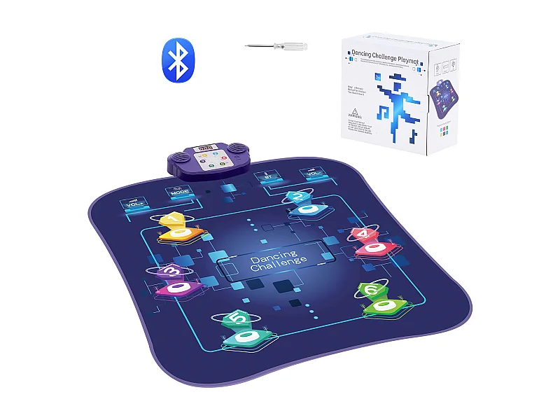 Tappeto di Danza SucceBuy a 6 Pulsanti, Tappeto per Gioco Ritmico, Bluetooth, Luci LED, 220V, 5W, Colorato