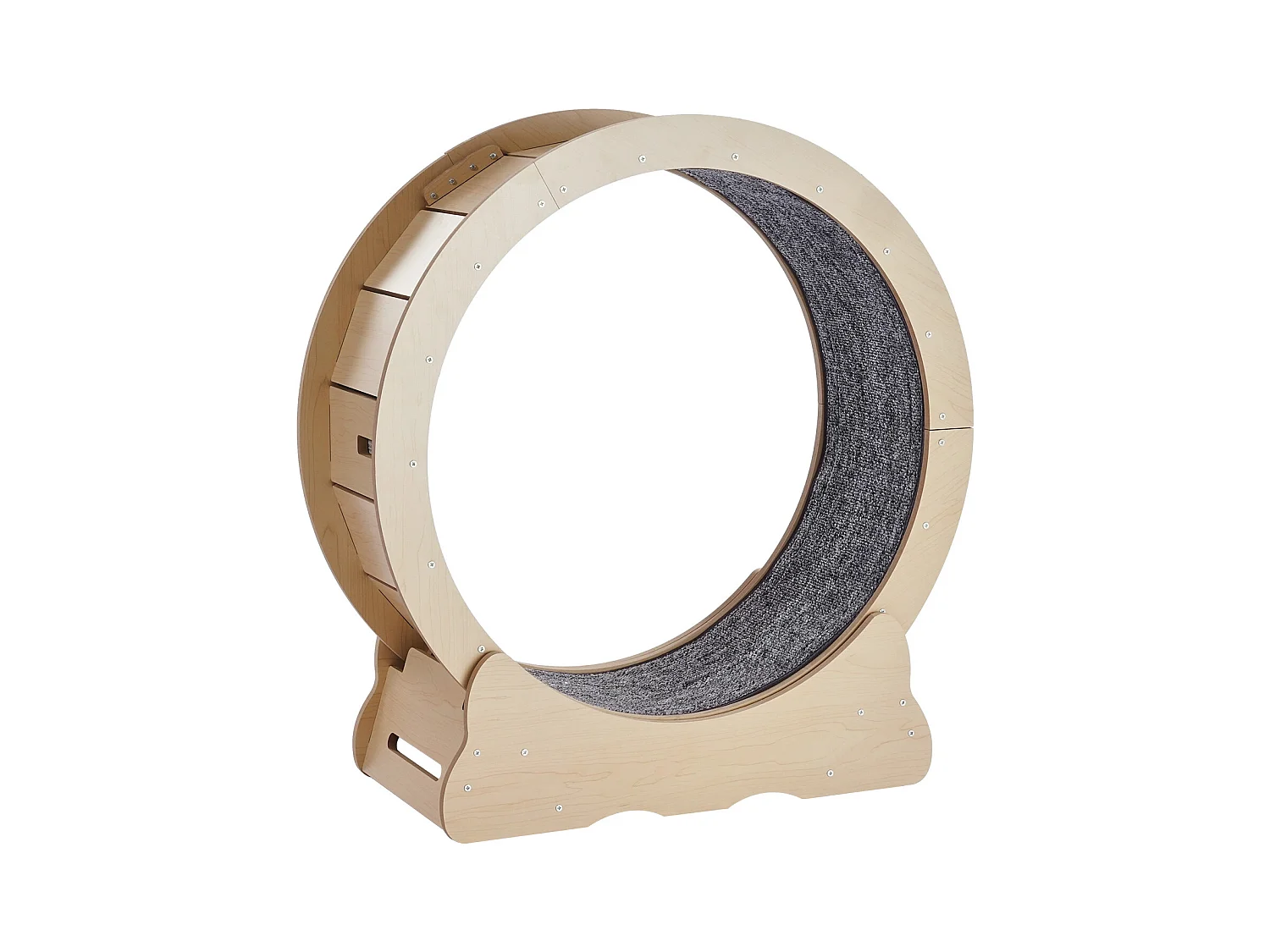 Grande Rueda de Ejercicio en Madera para Gatos SucceBuy, Rueda de Alfombra Rodante, 75cm, Interior