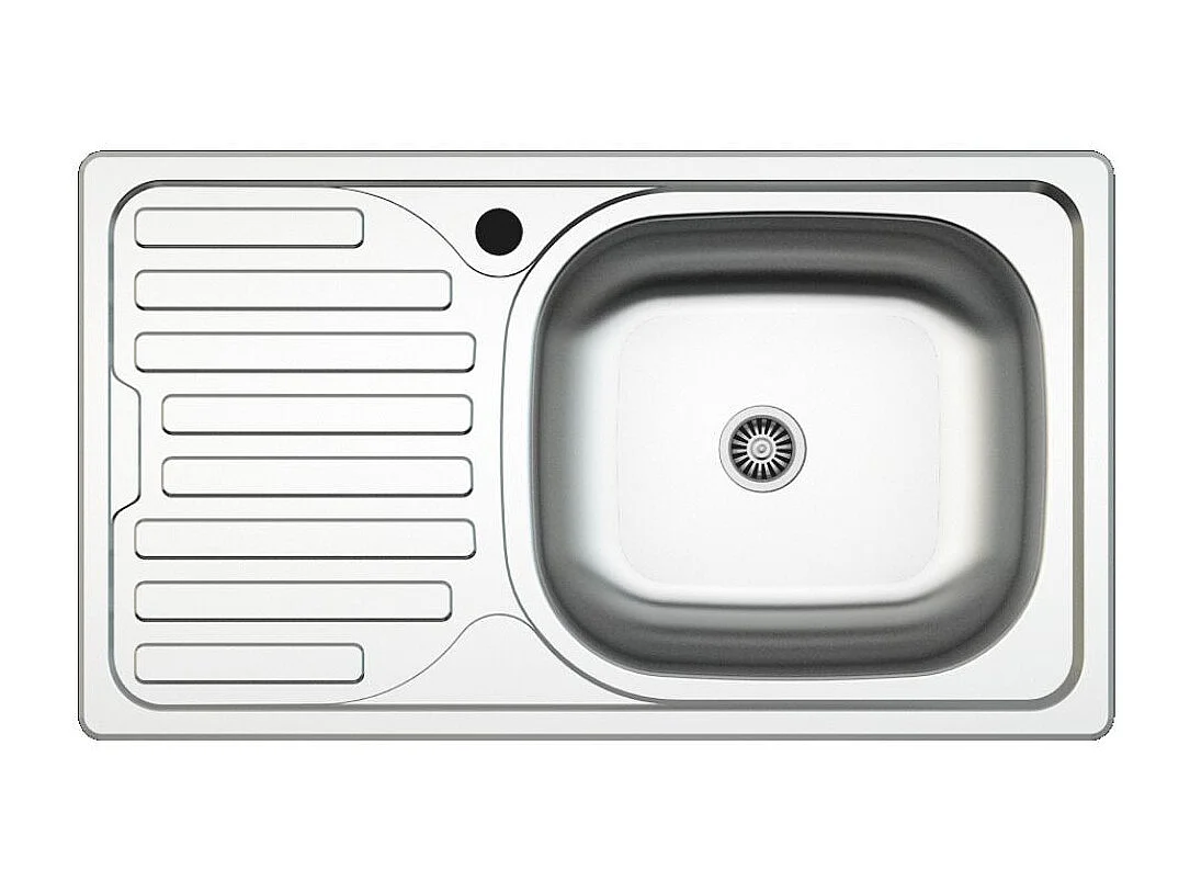 Lavello incasso cucina acciaio 76x43.5 una vasca e gocciolatoio sinistro SA07SX Samet