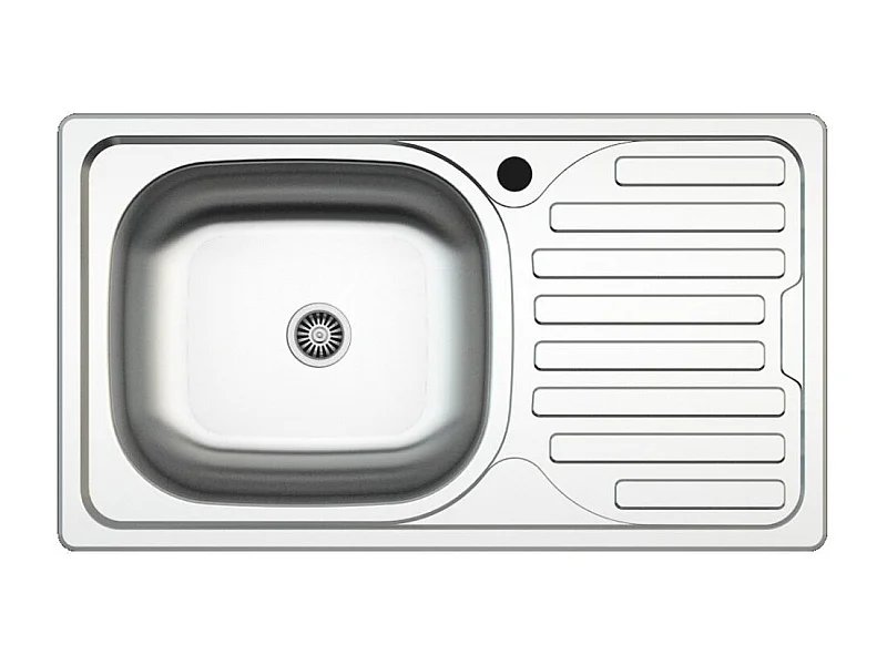 Lavello incasso cucina acciaio 76x43.5 una vasca e gocciolatoio destro SA07DX Samet