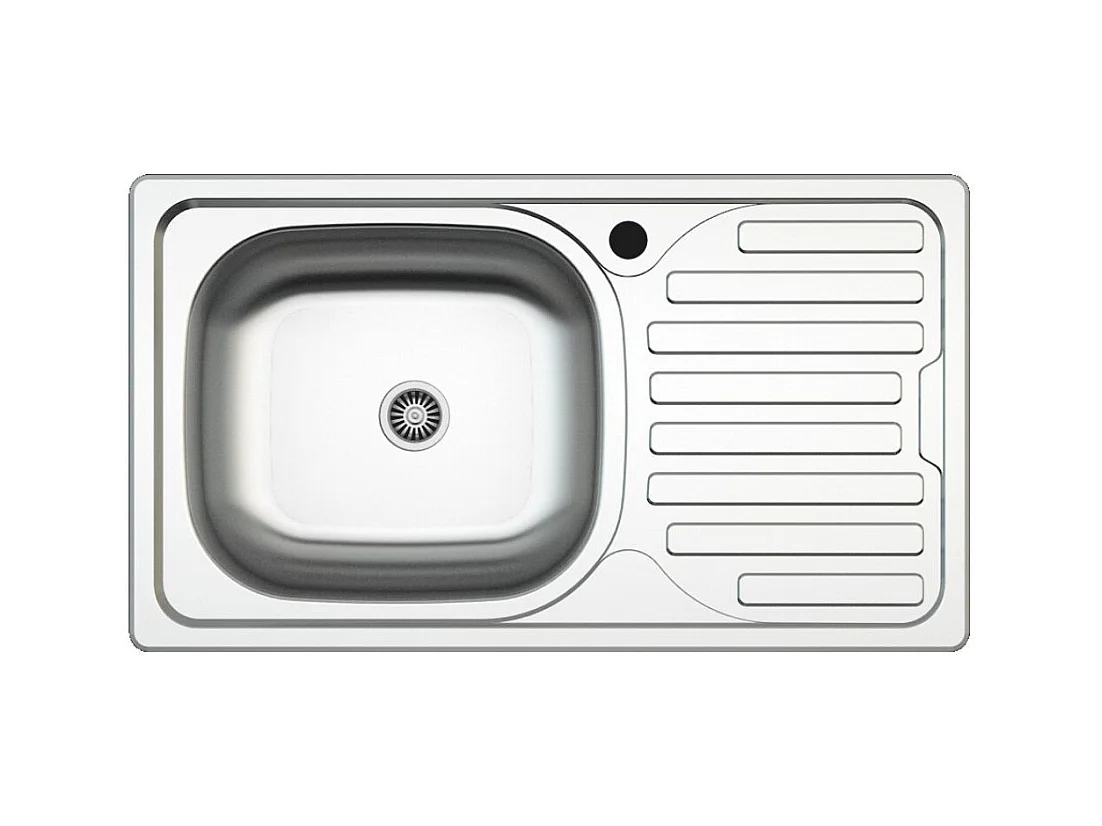 Lavello incasso cucina acciaio 76x43.5 una vasca e gocciolatoio destro SA07DX Samet