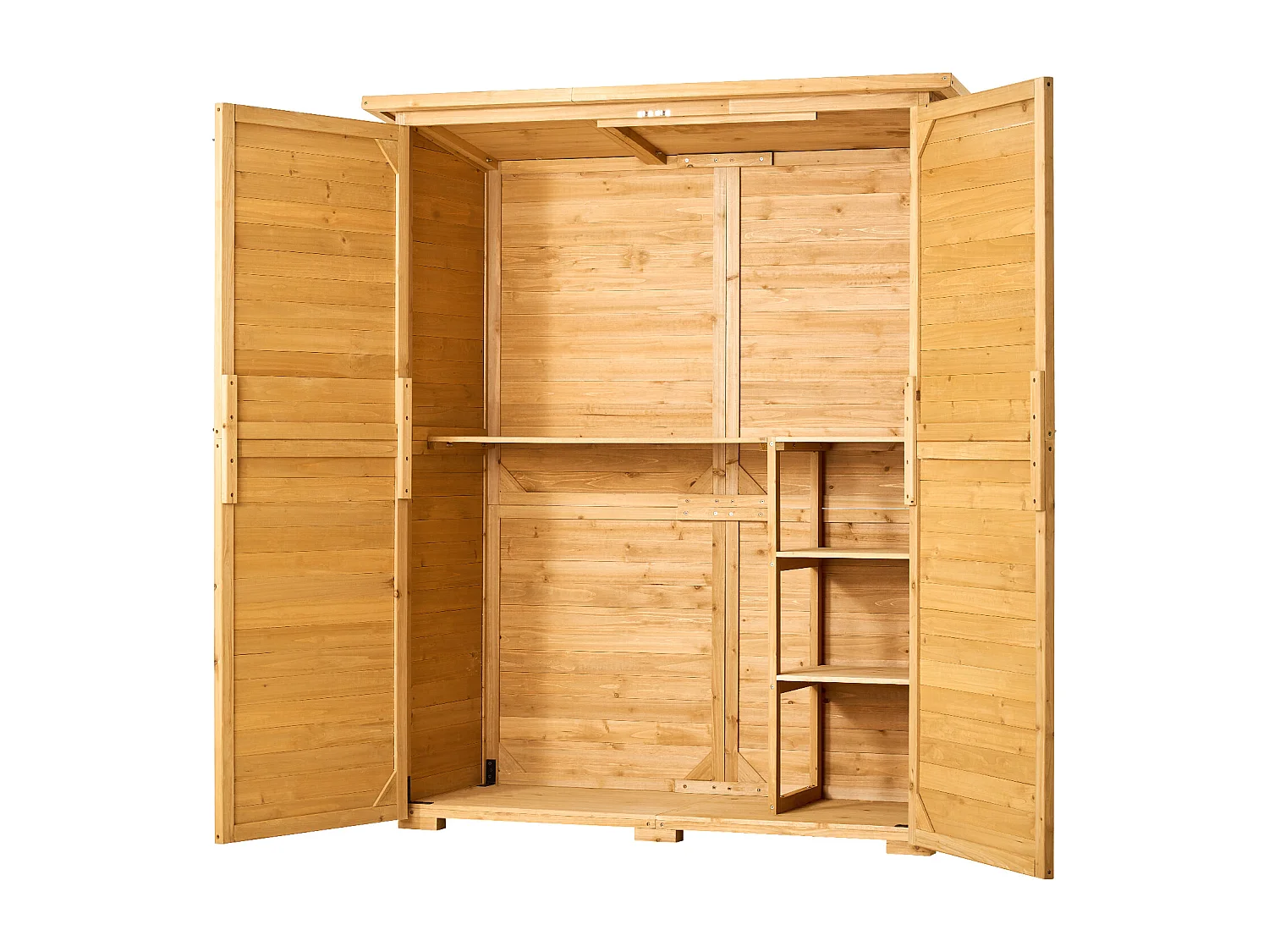 Tuinopslag SucceBuy van Waterdicht Hout voor Tuin gereedschap 140 x 170 CM