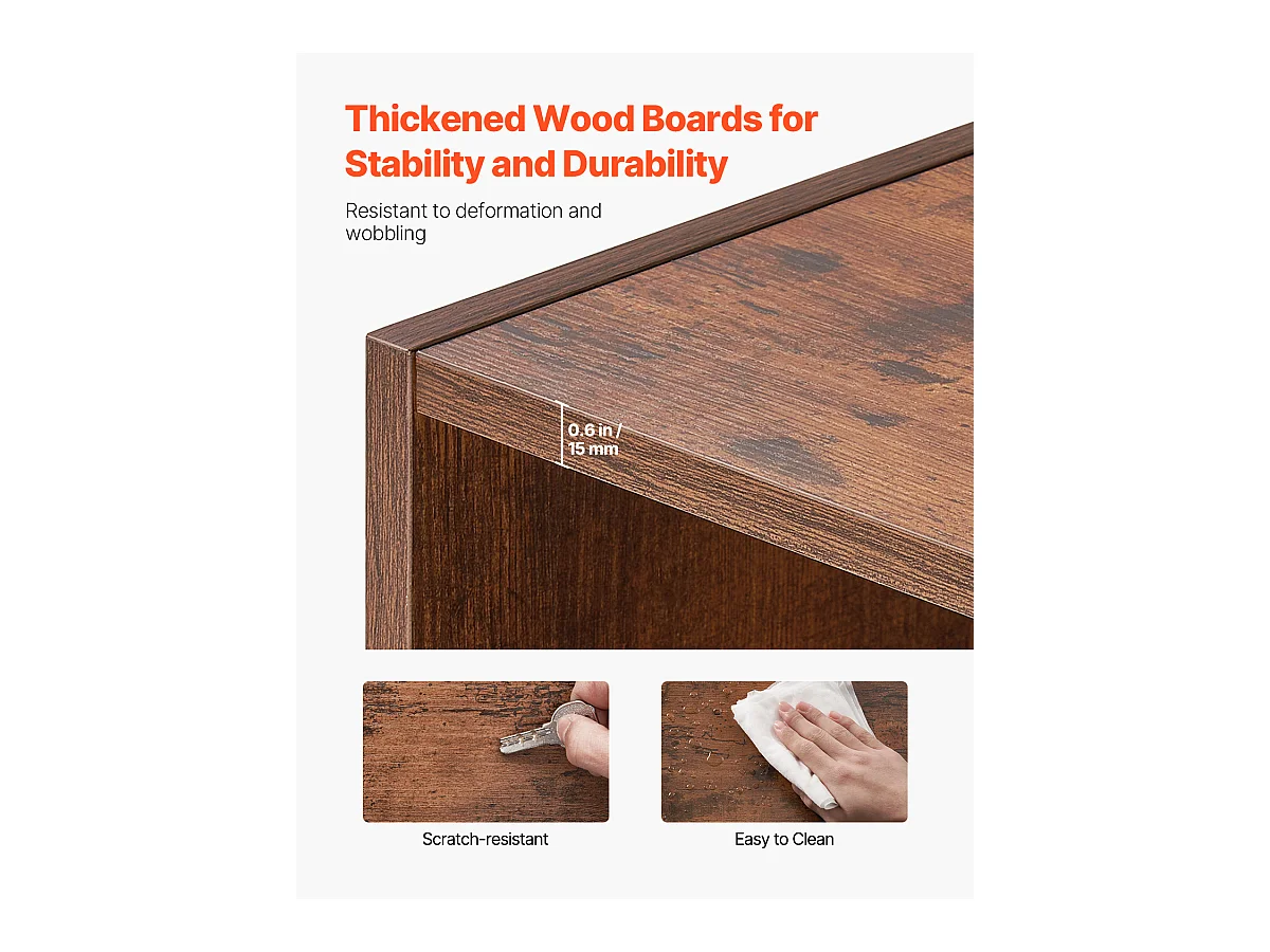 Bibliothèque SucceBuy Ouverte Étroite en Bois à 5 Niveaux de 135CM avec Étagère Réglable en Brun