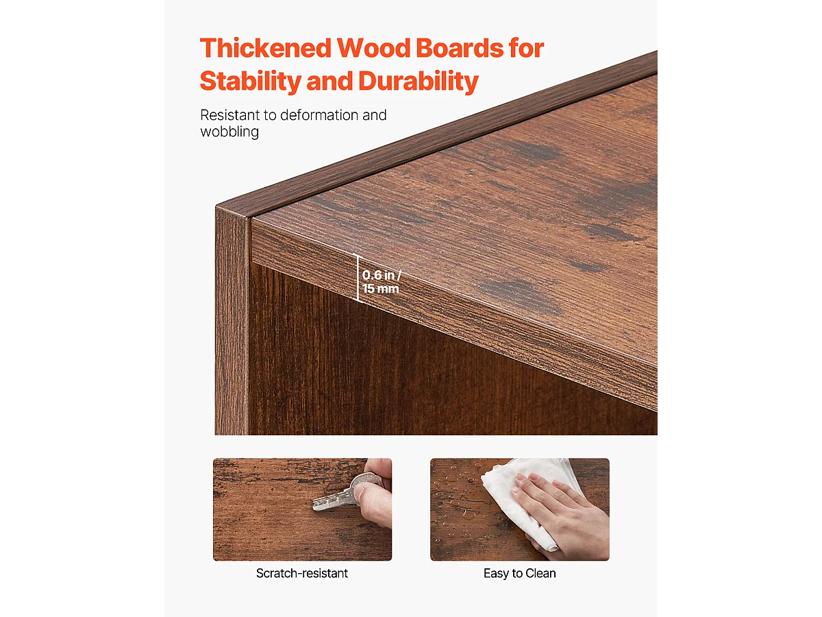 Bibliothèque SucceBuy Ouverte Étroite en Bois à 5 Niveaux de 135CM avec Étagère Réglable en Brun