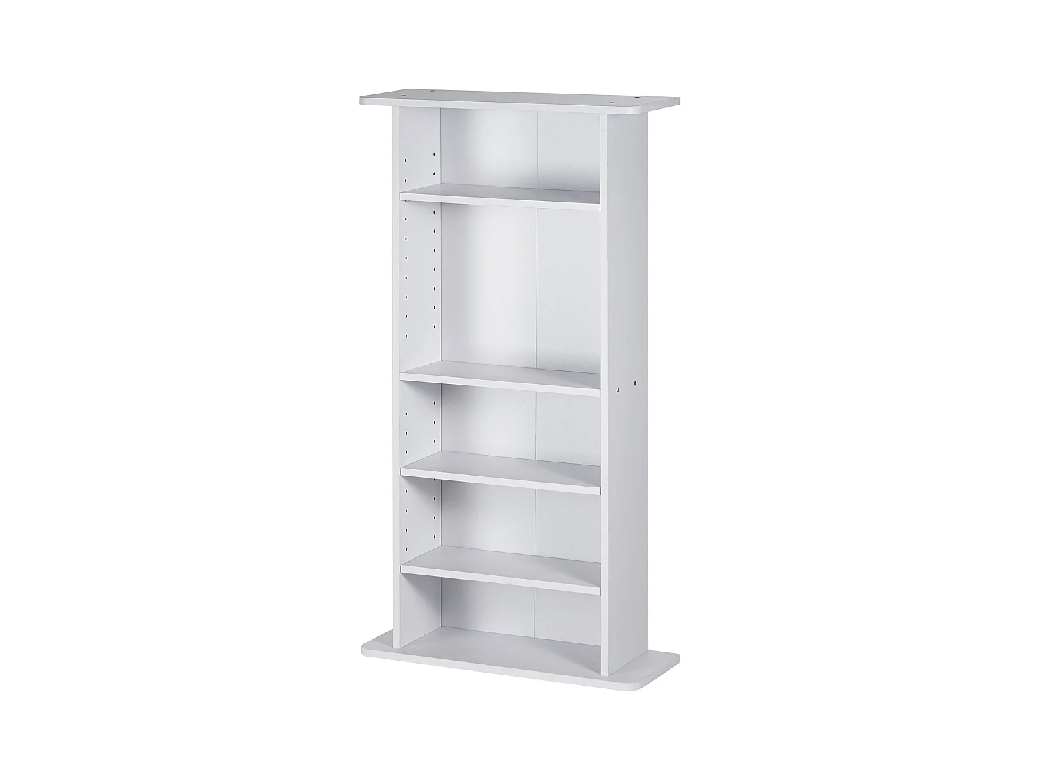 Meuble de Rangement Multimédia Réglable SucceBuy à 5 Niveaux, Pouvant Contenir 240 CD, Blanc