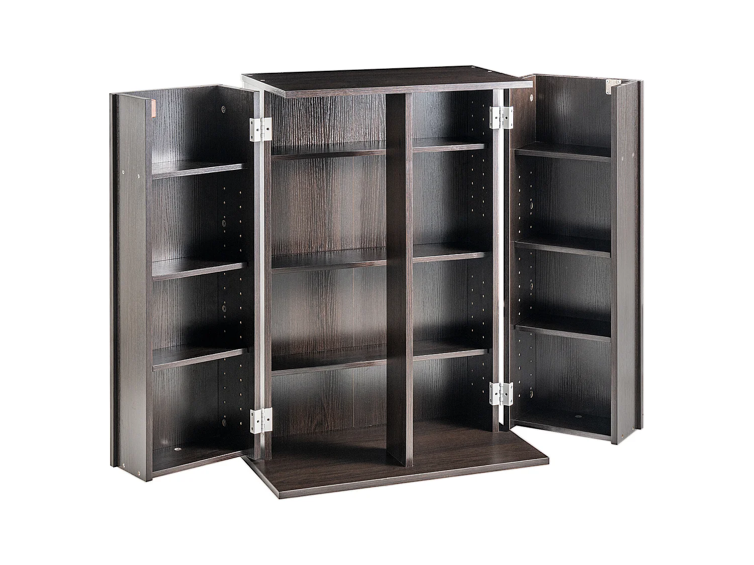 Mobile di Archiviazione Multimediale Adjustable a 4 Livelli SucceBuy, Può Contenere 576 CD, Espresso