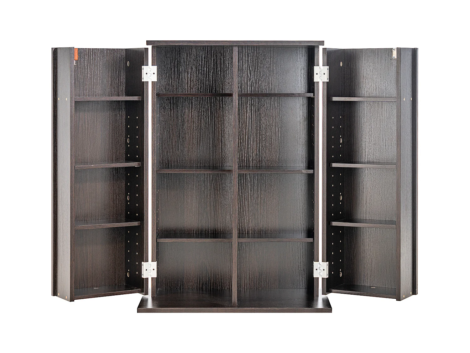 Mobile di Archiviazione Multimediale Adjustable a 4 Livelli SucceBuy, Può Contenere 576 CD, Espresso