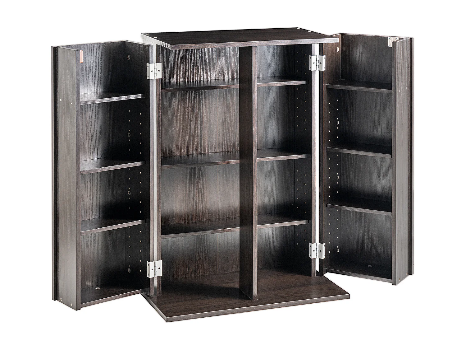 Regalmöbel Multimedien Einstellbar auf 4 Ebenen SucceBuy, Kann 576 CD Aufnehmen, Espresso