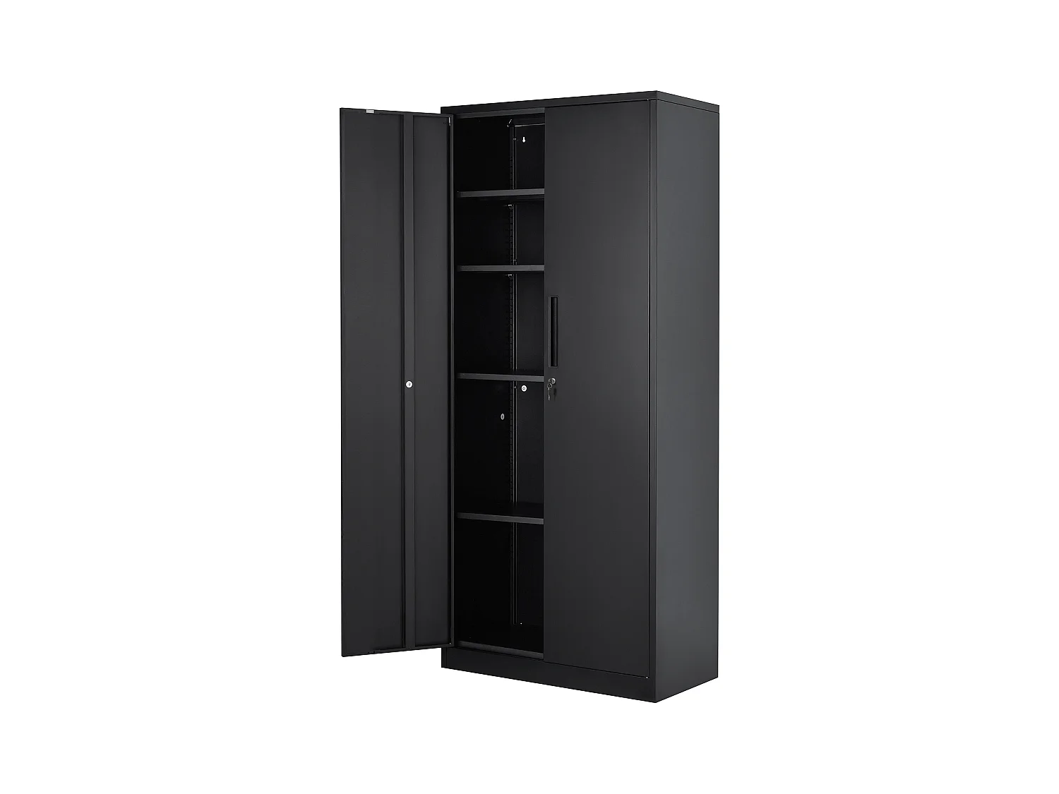 Armoire de Rangement SucceBuy en Métal. 3 Clés. Étagères Réglables. Porte Magnétique. Noir