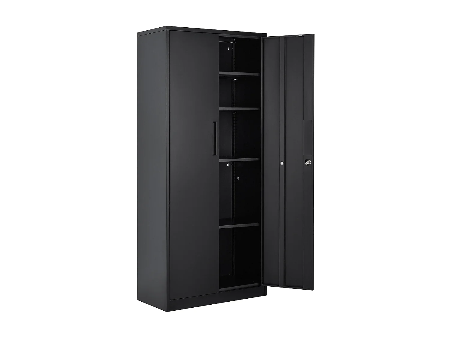 Armoire de Rangement SucceBuy en Métal. 3 Clés. Étagères Réglables. Porte Magnétique. Noir