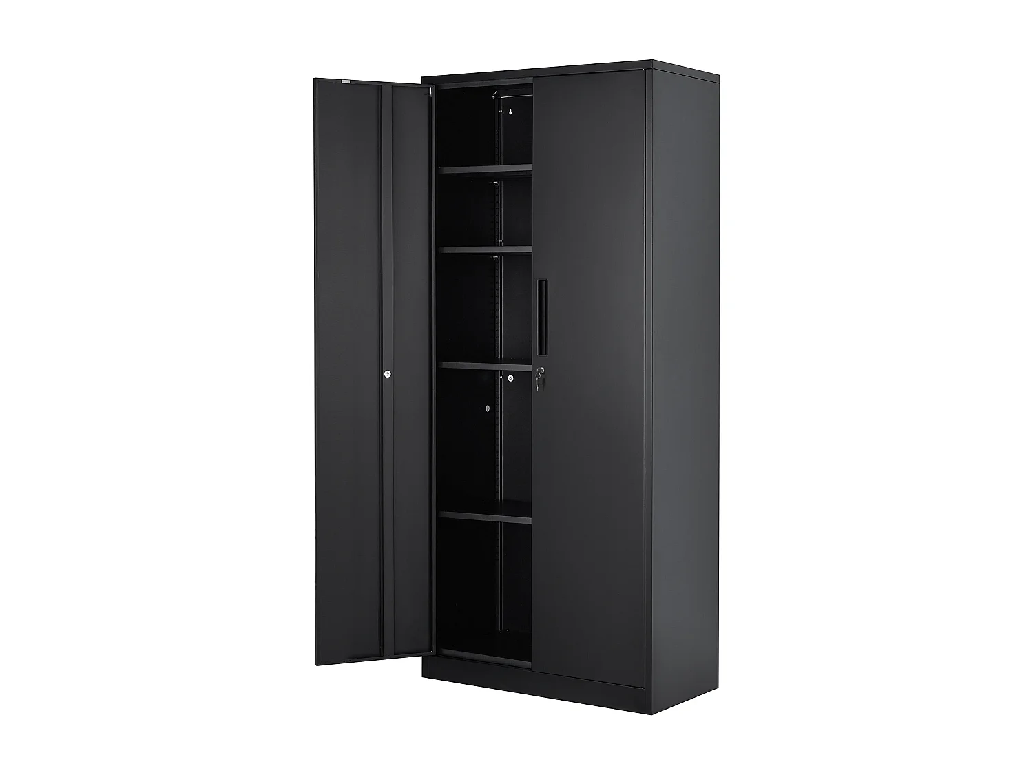 Armoire de Rangement SucceBuy en Métal. 3 Clés. Étagères Réglables. Porte Magnétique. Noir