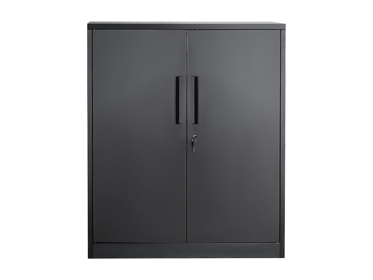 Armoire de Rangement SucceBuy en Métal. 3 Clés. 2 Étagères Réglables. Porte Magnétique. Noir.