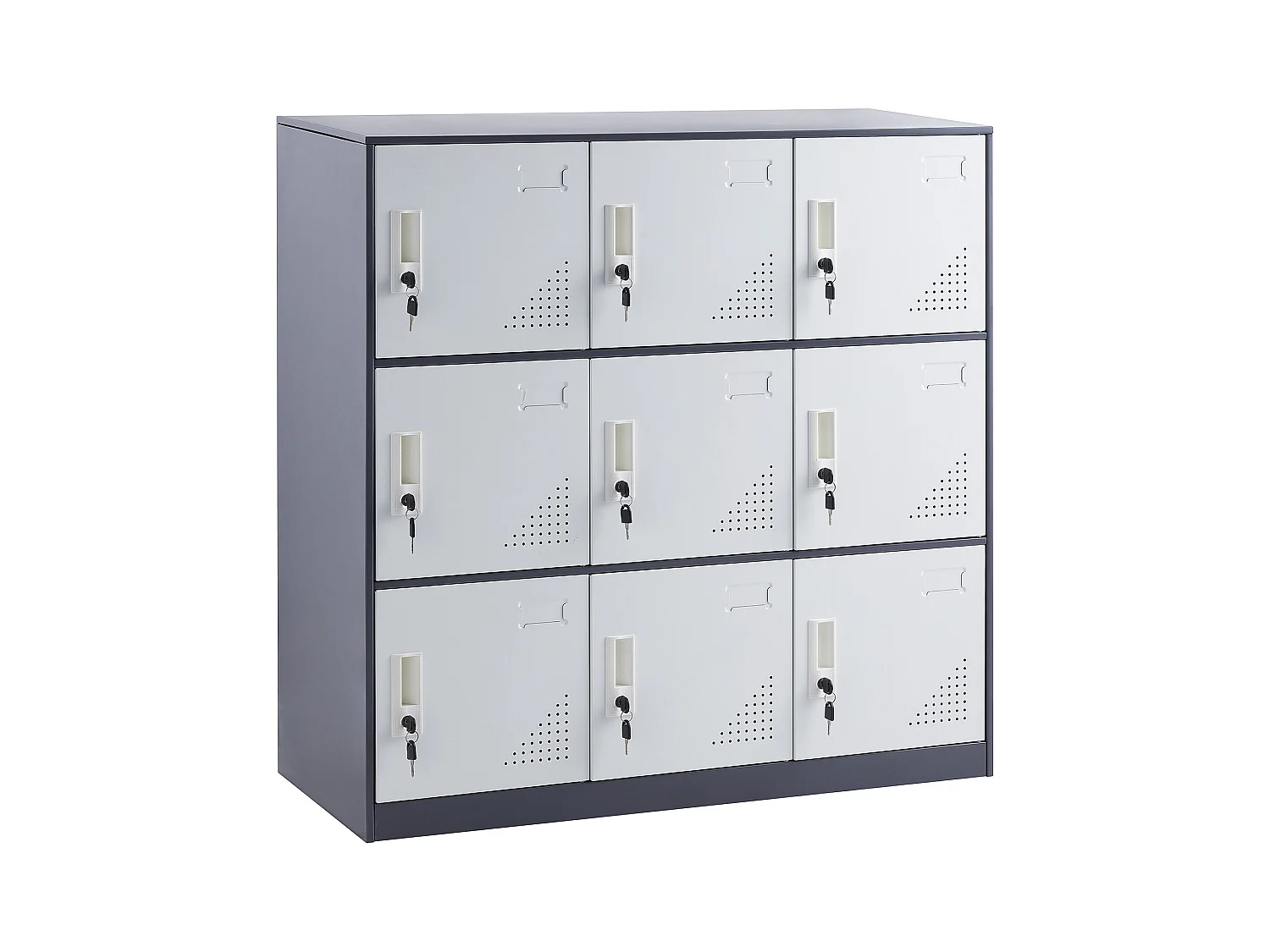 Armoire de Rangement SucceBuy en Métal à 9 Portes. pour Les Employés. en Acier Gris. Idéal pour Le Bureau.