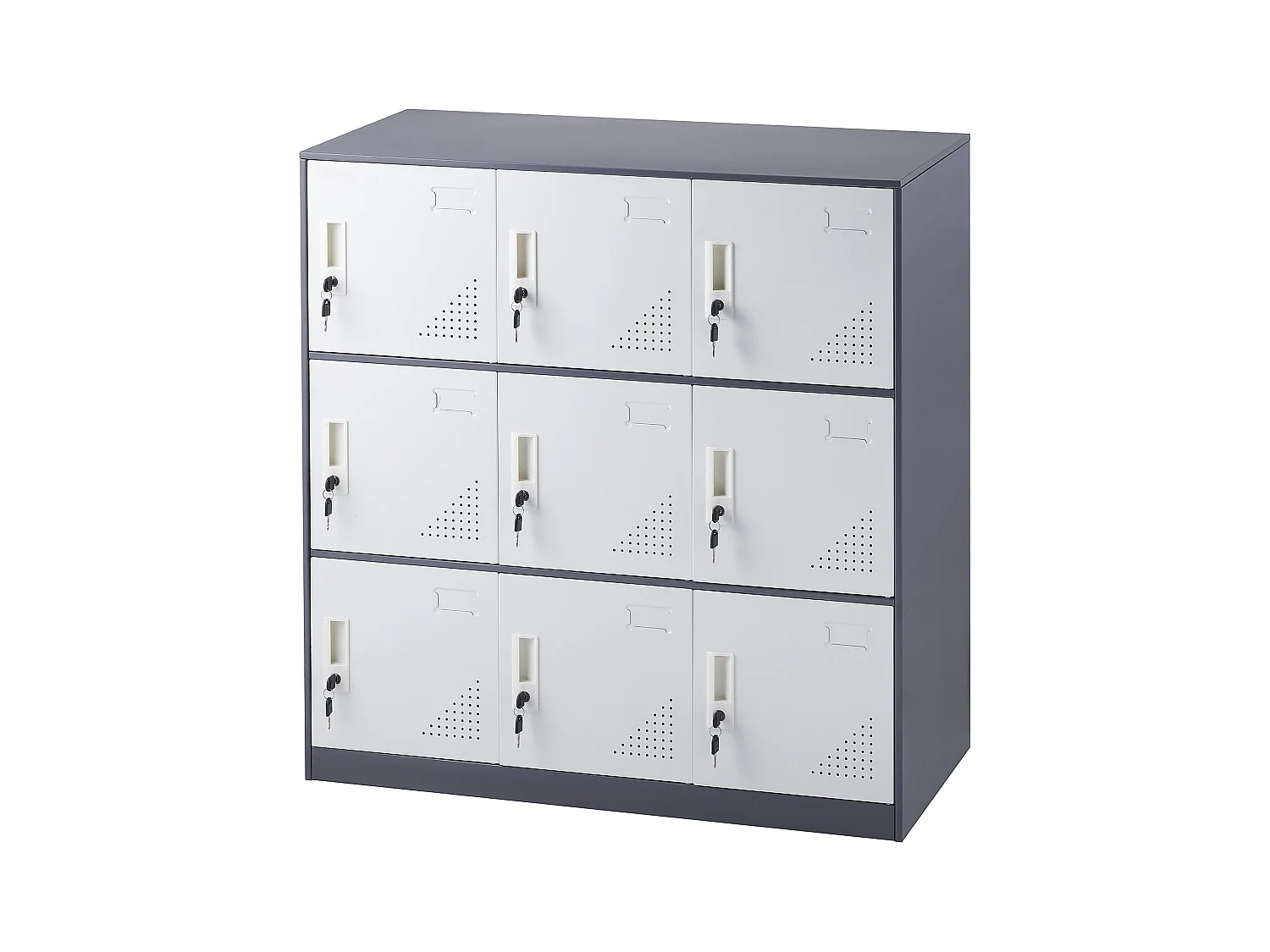 Armoire de Rangement SucceBuy en Métal à 9 Portes. pour Les Employés. en Acier Gris. Idéal pour Le Bureau.