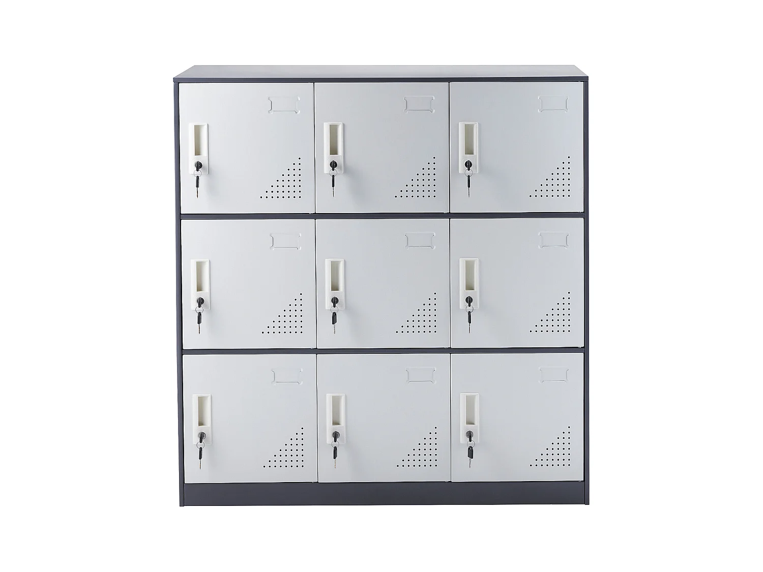 Armoire de Rangement SucceBuy en Métal à 9 Portes. pour Les Employés. en Acier Gris. Idéal pour Le Bureau.