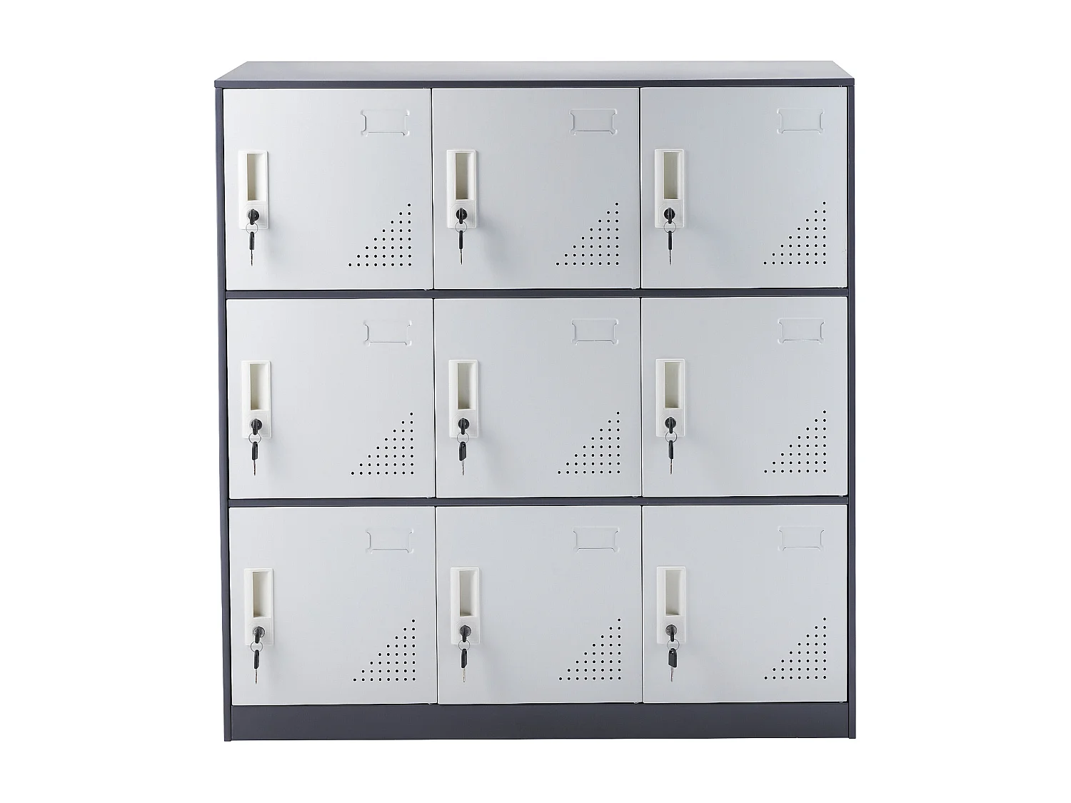 Armoire de Rangement SucceBuy en Métal à 9 Portes. pour Les Employés. en Acier Gris. Idéal pour Le Bureau.