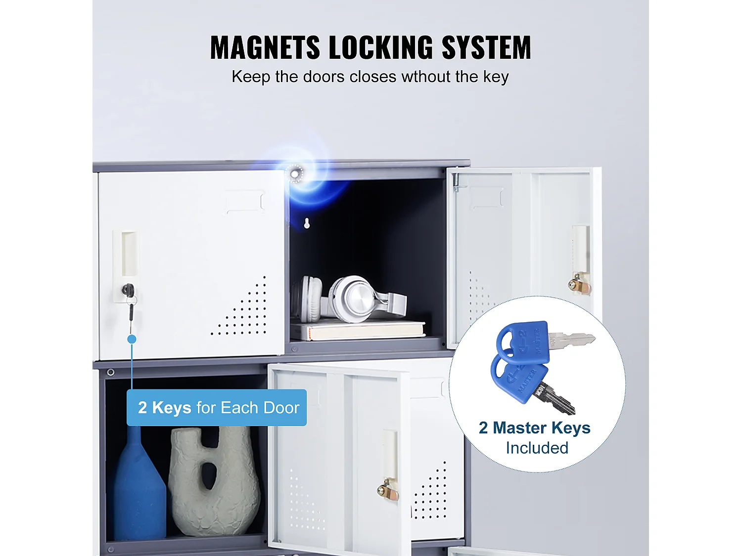 Armoire de Rangement SucceBuy en Métal à 9 Portes. pour Les Employés. en Acier Gris. Idéal pour Le Bureau.