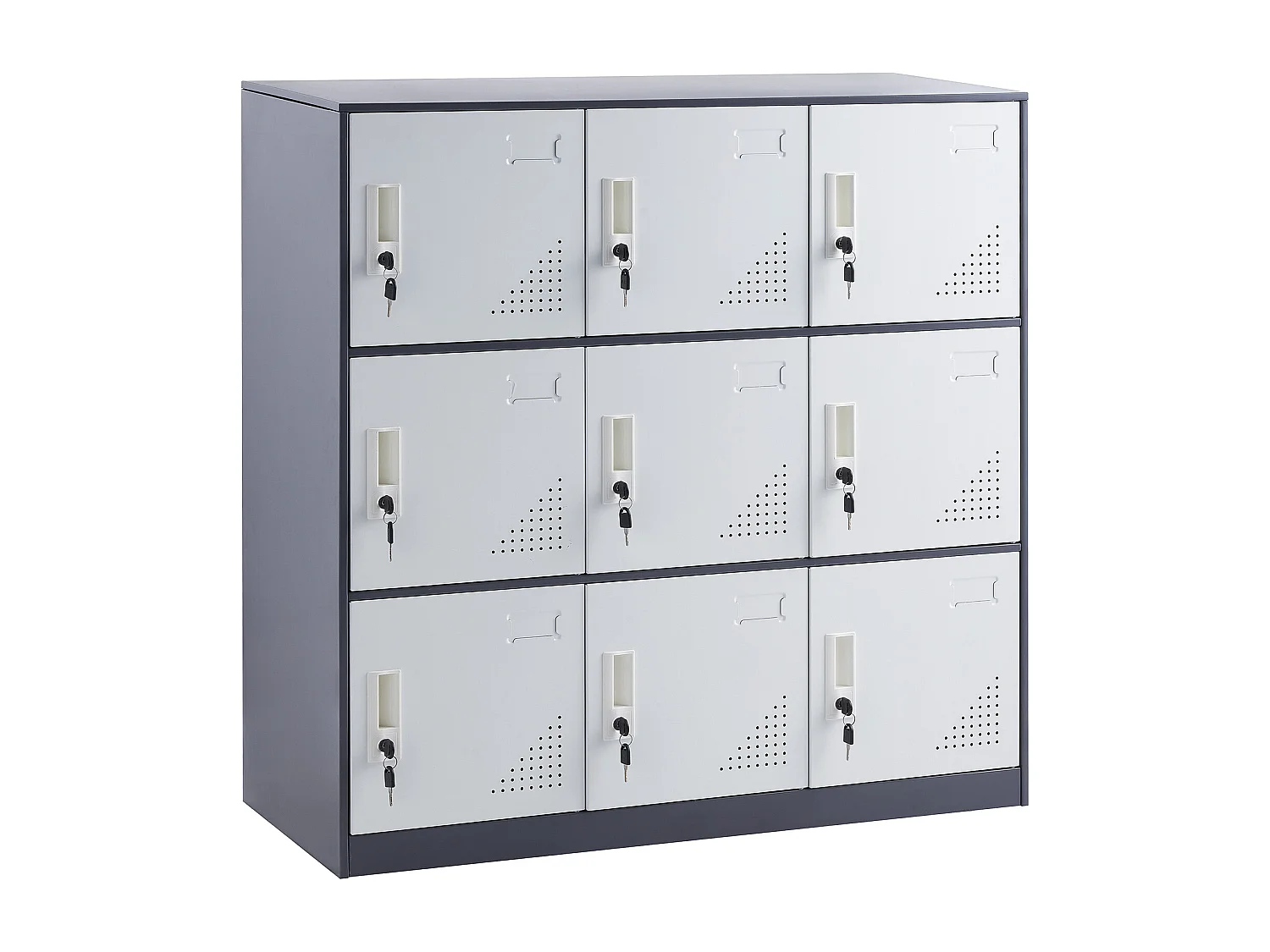 Armoire de Rangement SucceBuy en Métal à 9 Portes. pour Les Employés. en Acier Gris. Idéal pour Le Bureau.