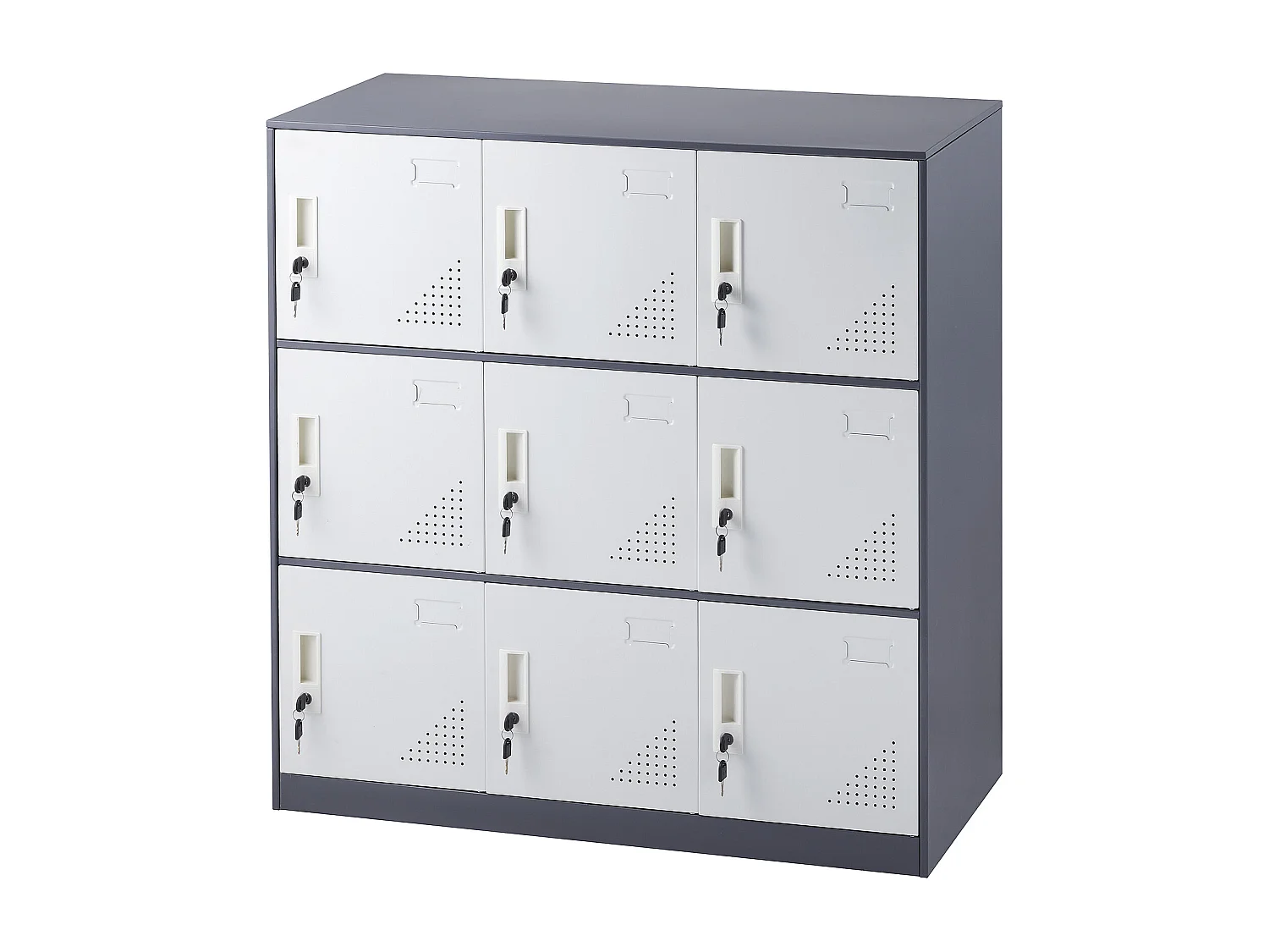 Armoire de Rangement SucceBuy en Métal à 9 Portes. pour Les Employés. en Acier Gris. Idéal pour Le Bureau.