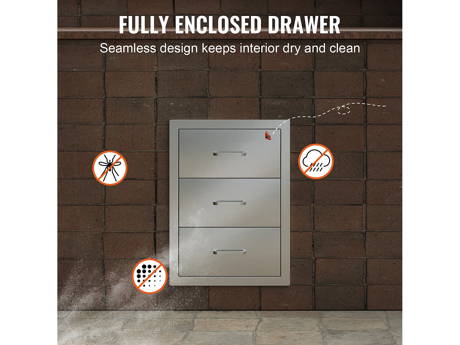 Commode à Tiroirs SucceBuy 40.4 x 33.3 x 15.7CM en Acier Inoxydable 201