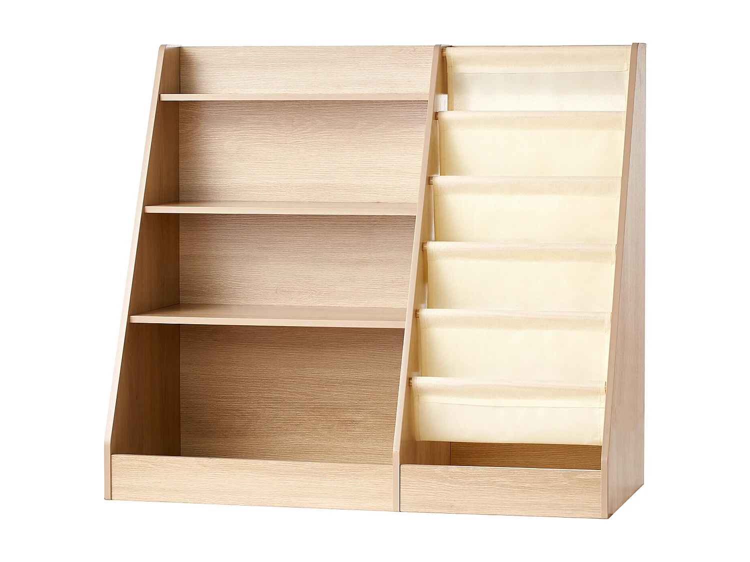 Bibliothèque SucceBuy en Bois à 4 Niveaux pour Enfants avec Sangle à Six Niveaux pour Livres et Jouets