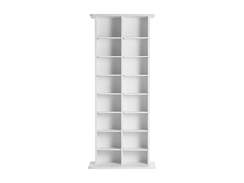 Móvel de Armazenamento Multimídia SucceBuy, 8 Níveis, Prateleira DVD Ajustável para 464 CD, Branco