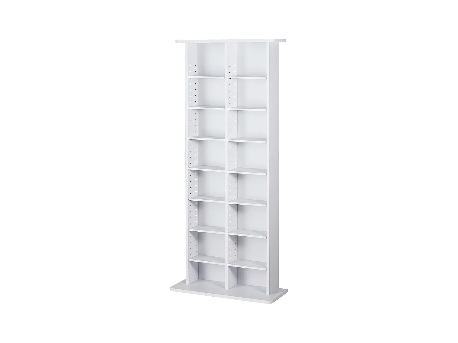 Meuble de Rangement Multimédia SucceBuy, 8 Niveaux, Étagère DVD Réglable pour 464 CD, Blanc