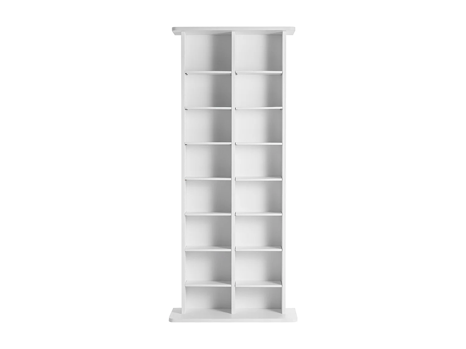 Meuble de Rangement Multimédia SucceBuy, 8 Niveaux, Étagère DVD Réglable pour 464 CD, Blanc
