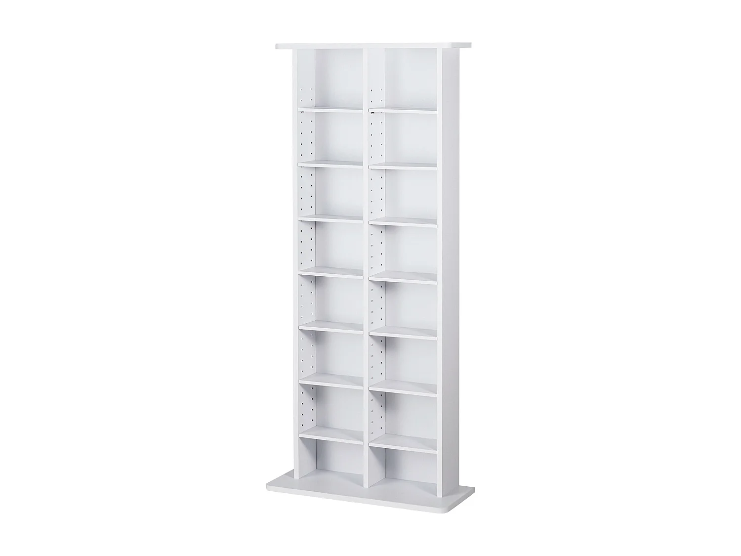 Meuble de Rangement Multimédia SucceBuy, 8 Niveaux, Étagère DVD Réglable pour 464 CD, Blanc