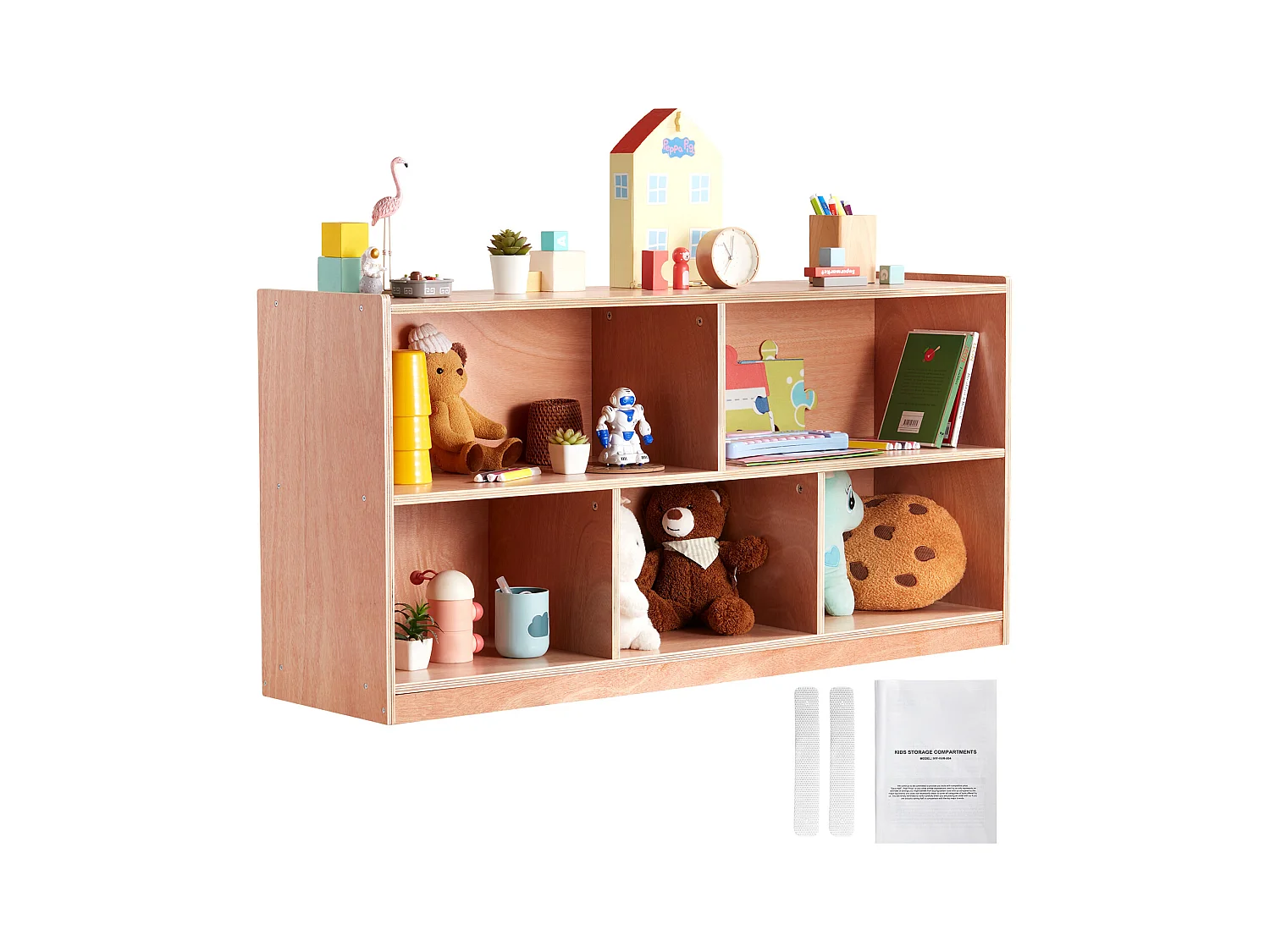 Étagère de Rangement SucceBuy à 5 Compartiments, 2 Étagères, pour La Maison, L'École