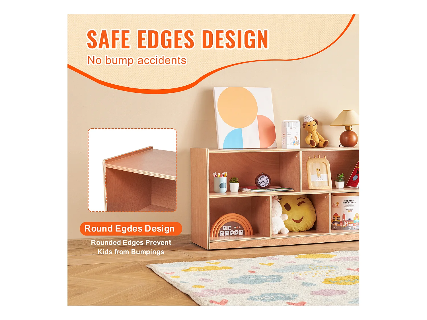 Étagère de Rangement SucceBuy à 5 Compartiments, 2 Étagères, pour La Maison, L'École