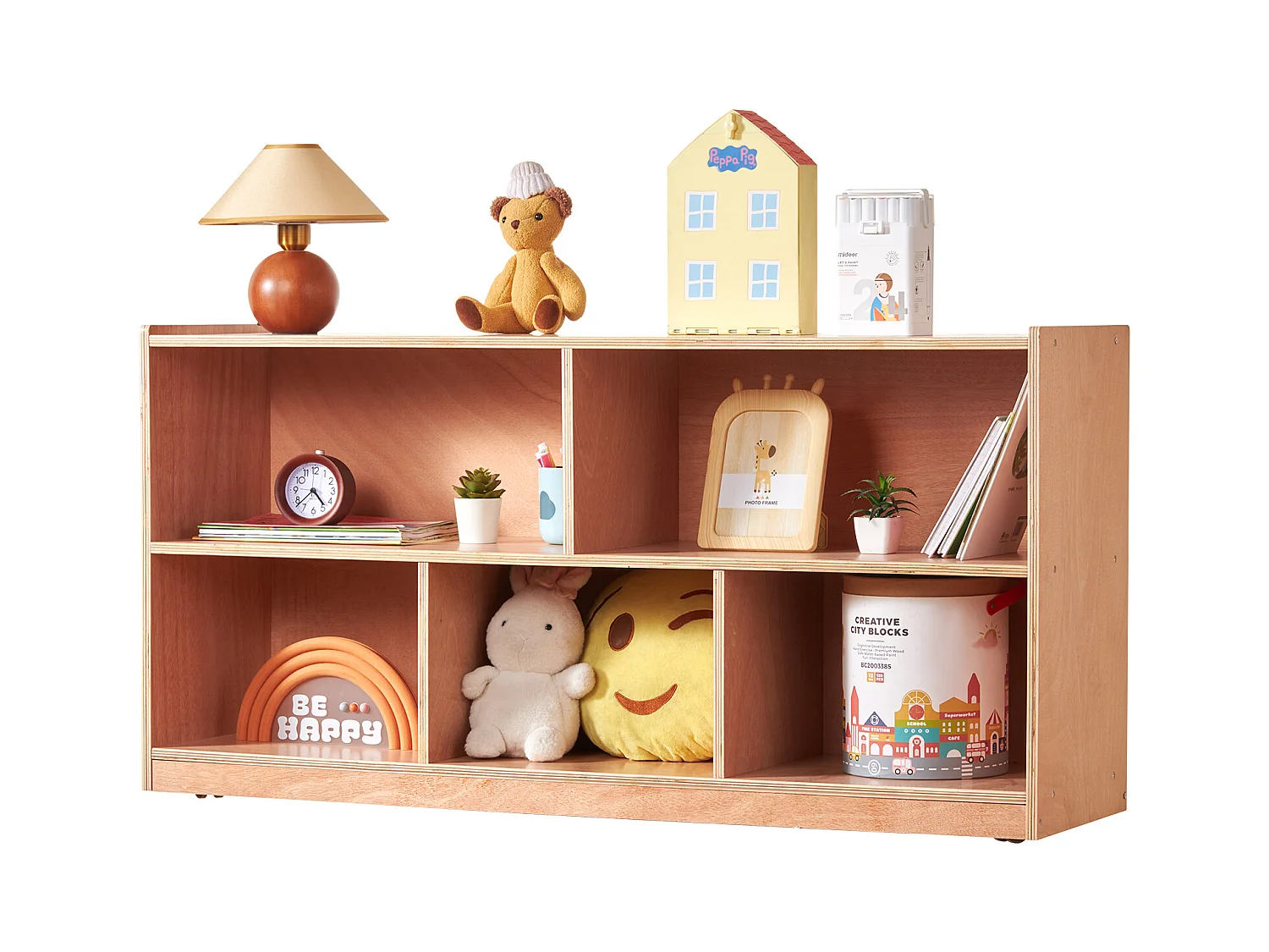 Étagère de Rangement SucceBuy à 5 Compartiments, 2 Étagères, pour La Maison, L'École